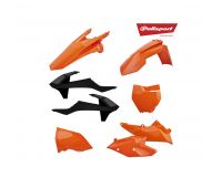 Комплект пластика оранжевого (черные спойлеры бака) KTM SX/SXF/16-18 EXC/EXCF/17-19