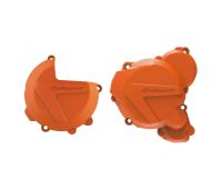 Комплект защитных накладок оранжевых на крышки сцепления и зажигания X-Power Kit KTM EXC 250/300/17->