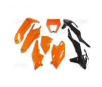 Комплект пластика оранжевого с черными боковинами бака KTM EXC/EXCF 125-500 /17-19